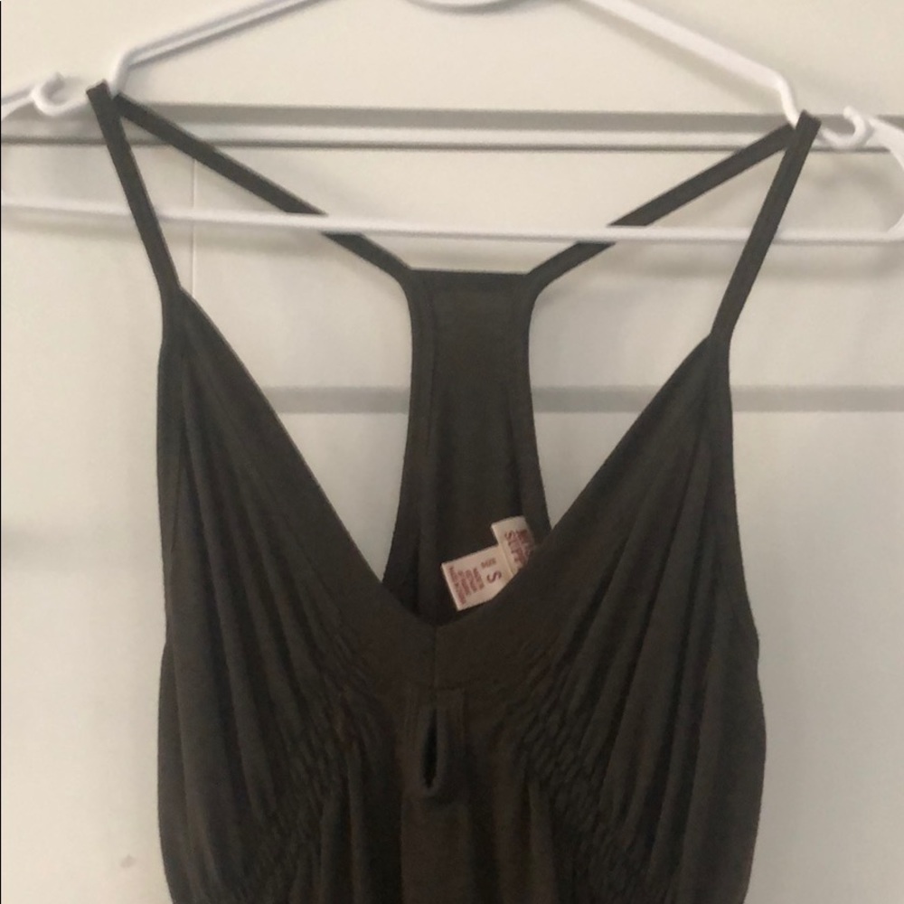 Brown long sleeveless dress